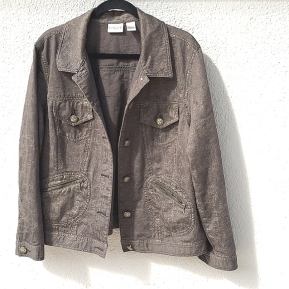Chico's Jackets & Blazers - CHICOS size 3- XL brown metallic jacket EUC